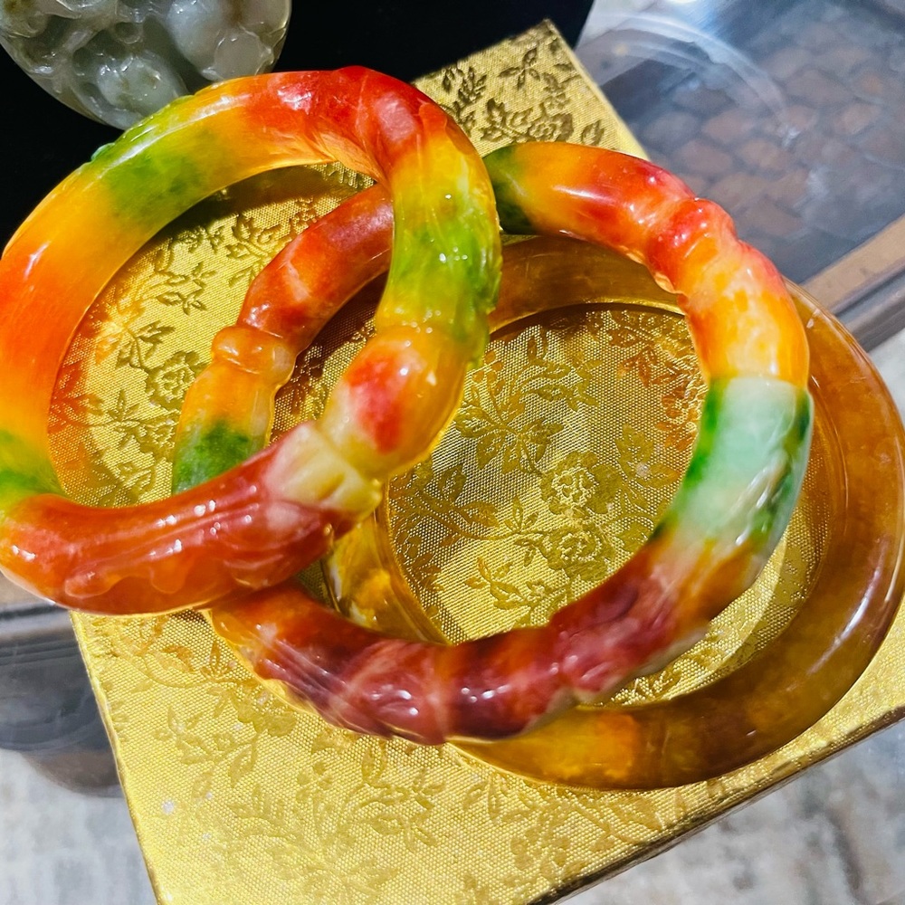 Authentic Multicolored Stone Bangle - image 3